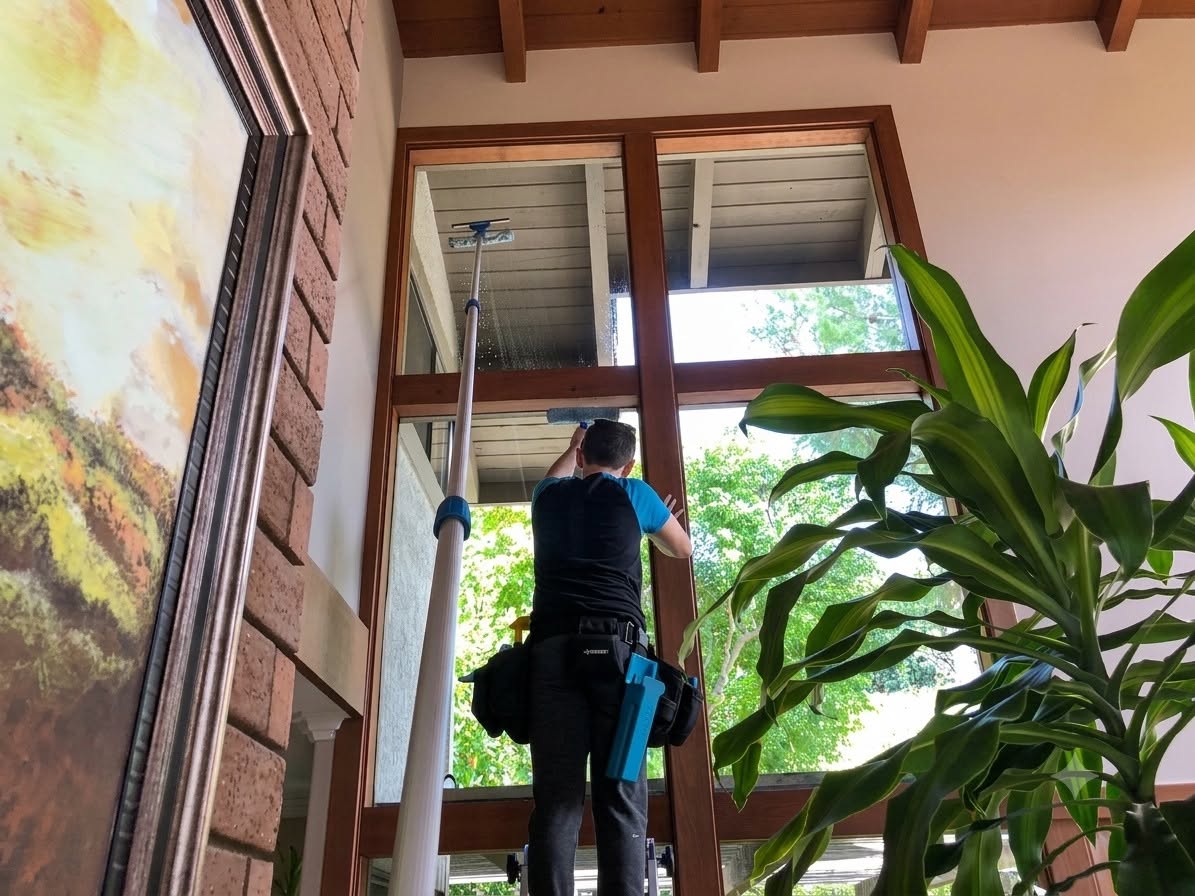 Residential interior window cleaning