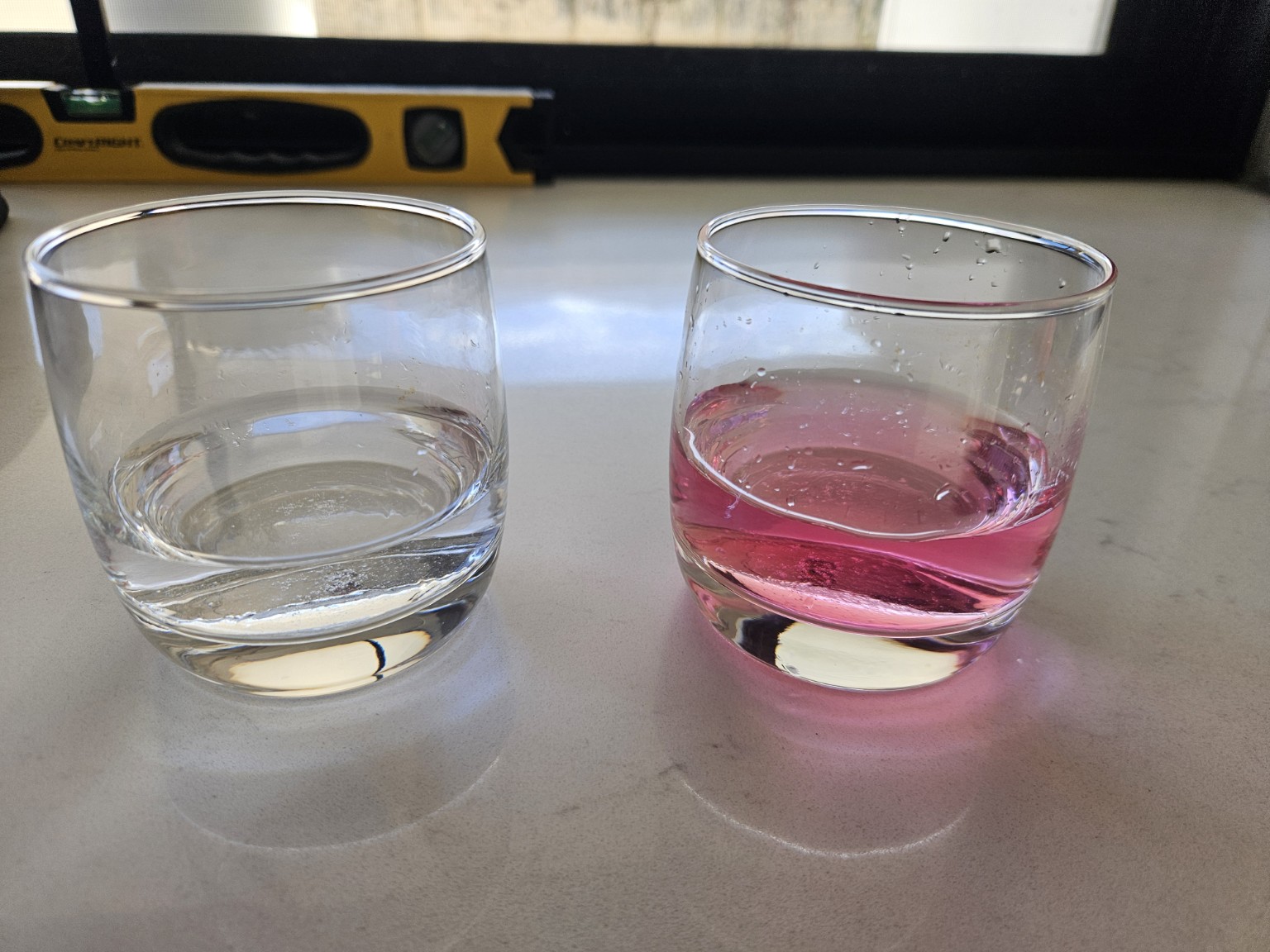Two water samples shown during a water assessment