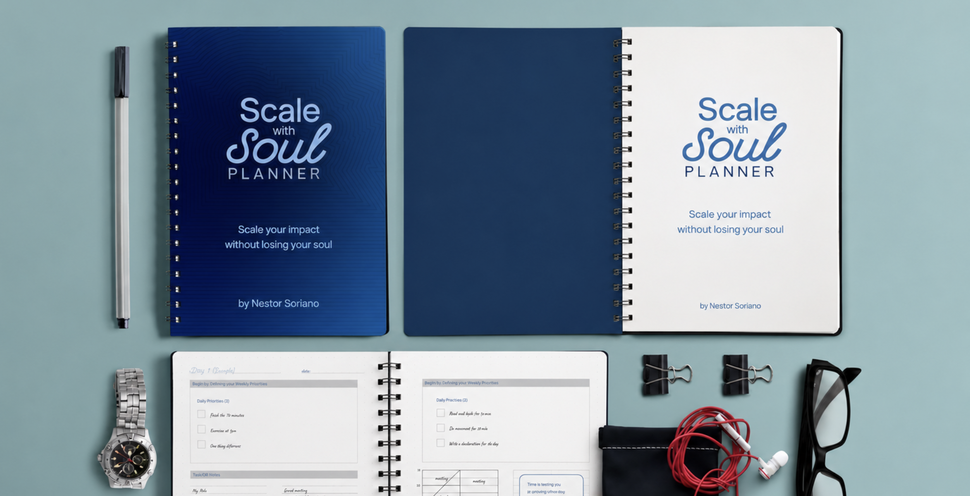 Scale with Soul Planner flatlay
