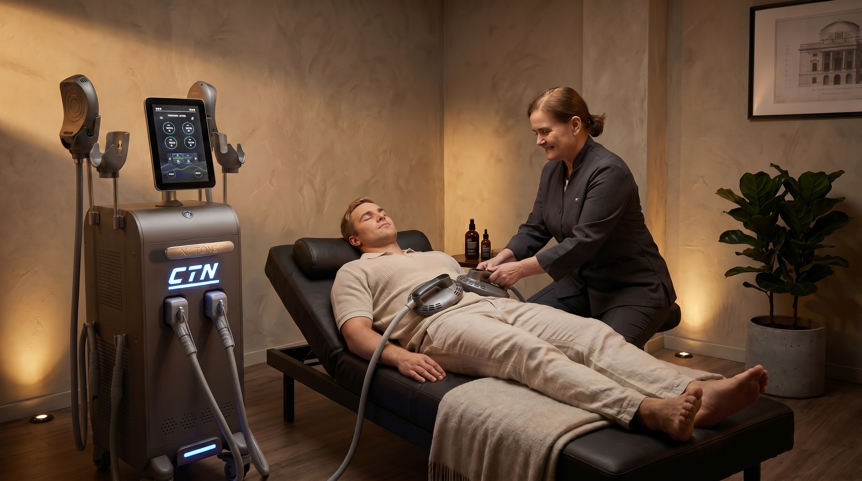 Magnetic muscle stimulation in action