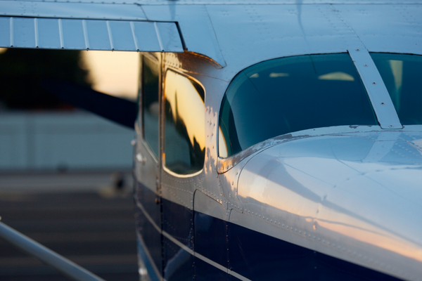 Cessna 172M fuselage at sunset