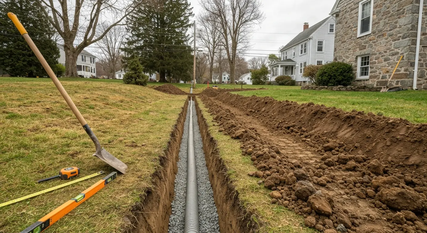 French drain installation