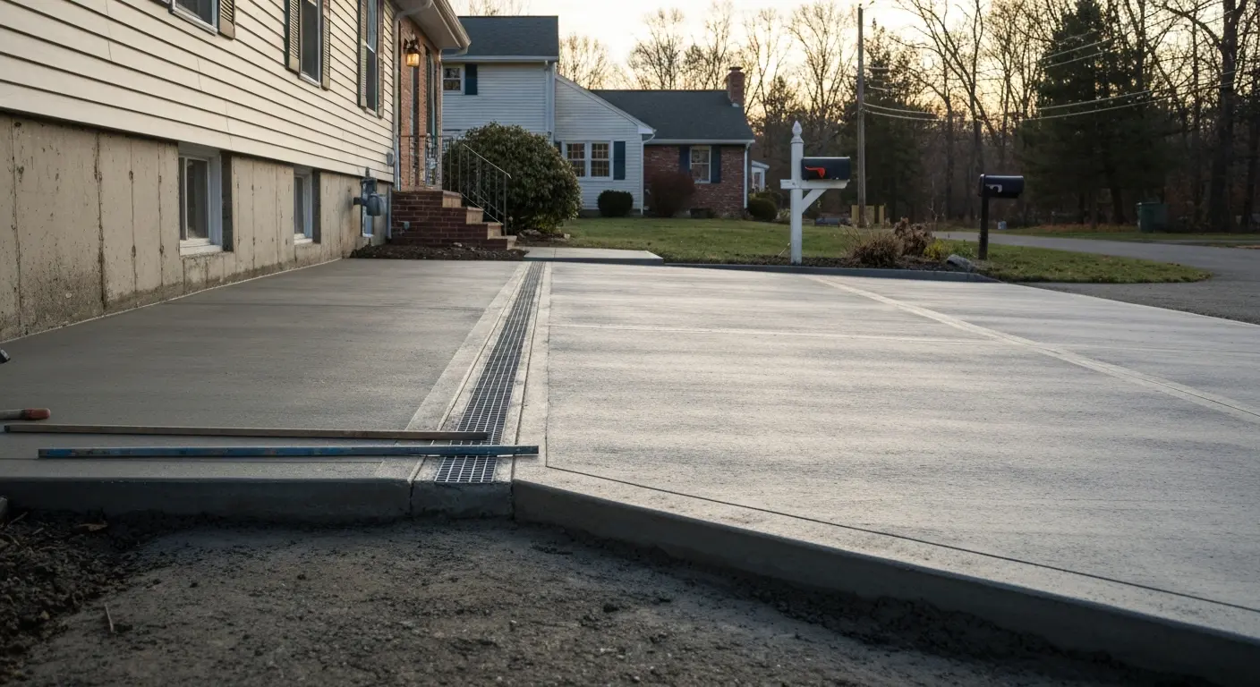 Concrete driveway installation
