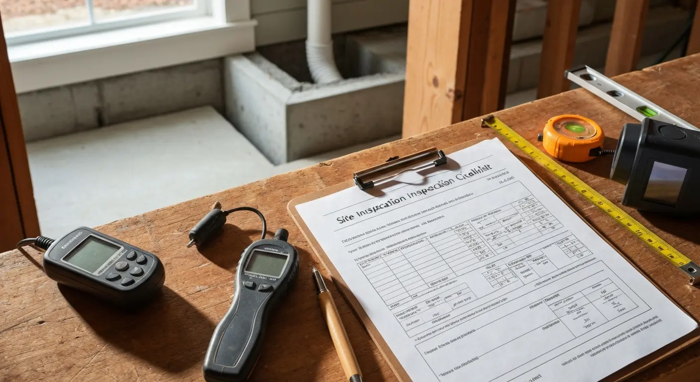 Completed site inspection documentation