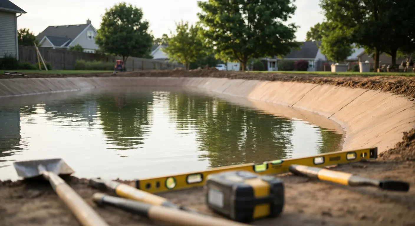 Completed pond with proper grading