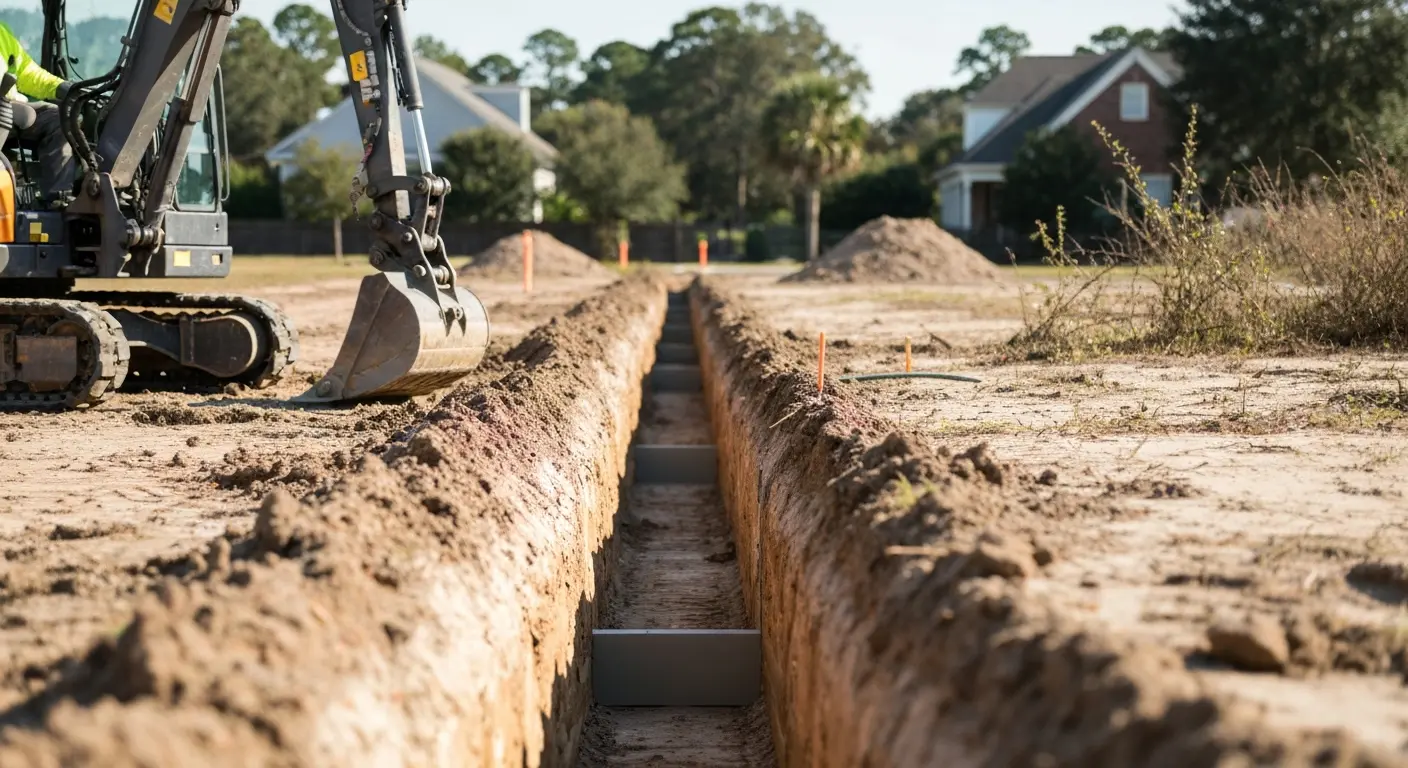 Excavation equipment at work
