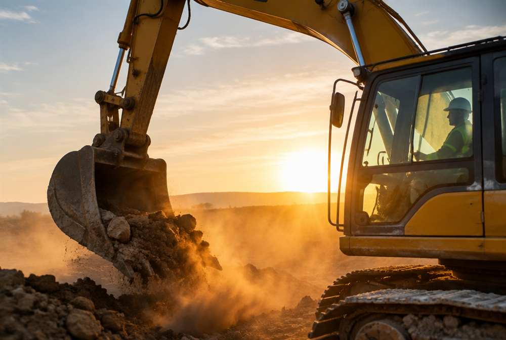 An excavator operator at a job site