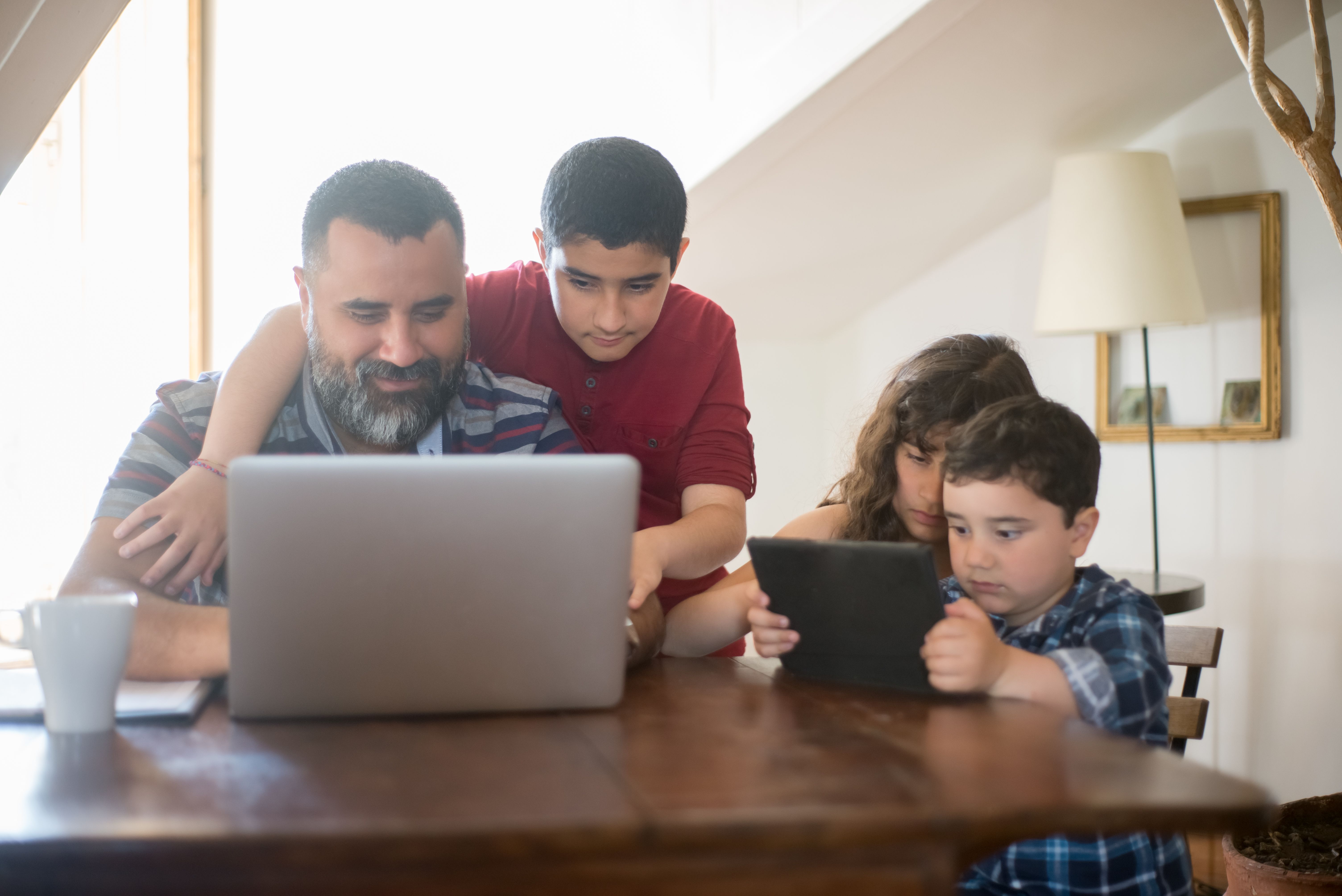 Family reviewing property options