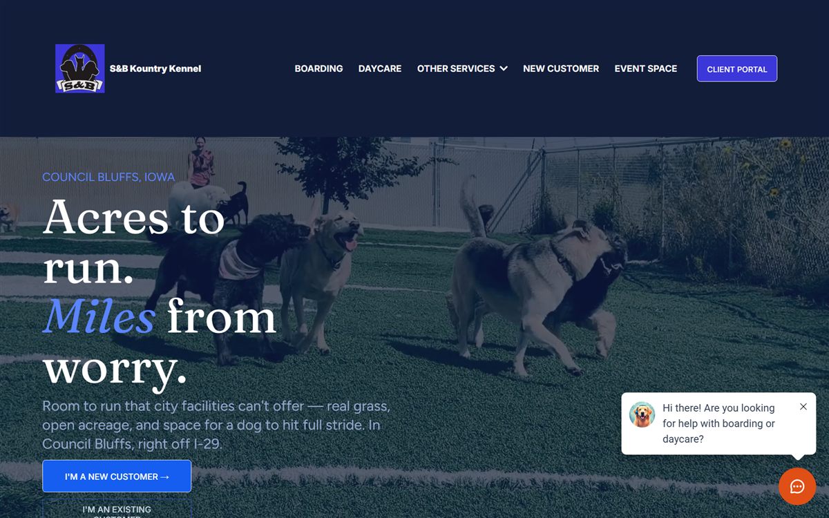 S&B Kountry Kennel website home page