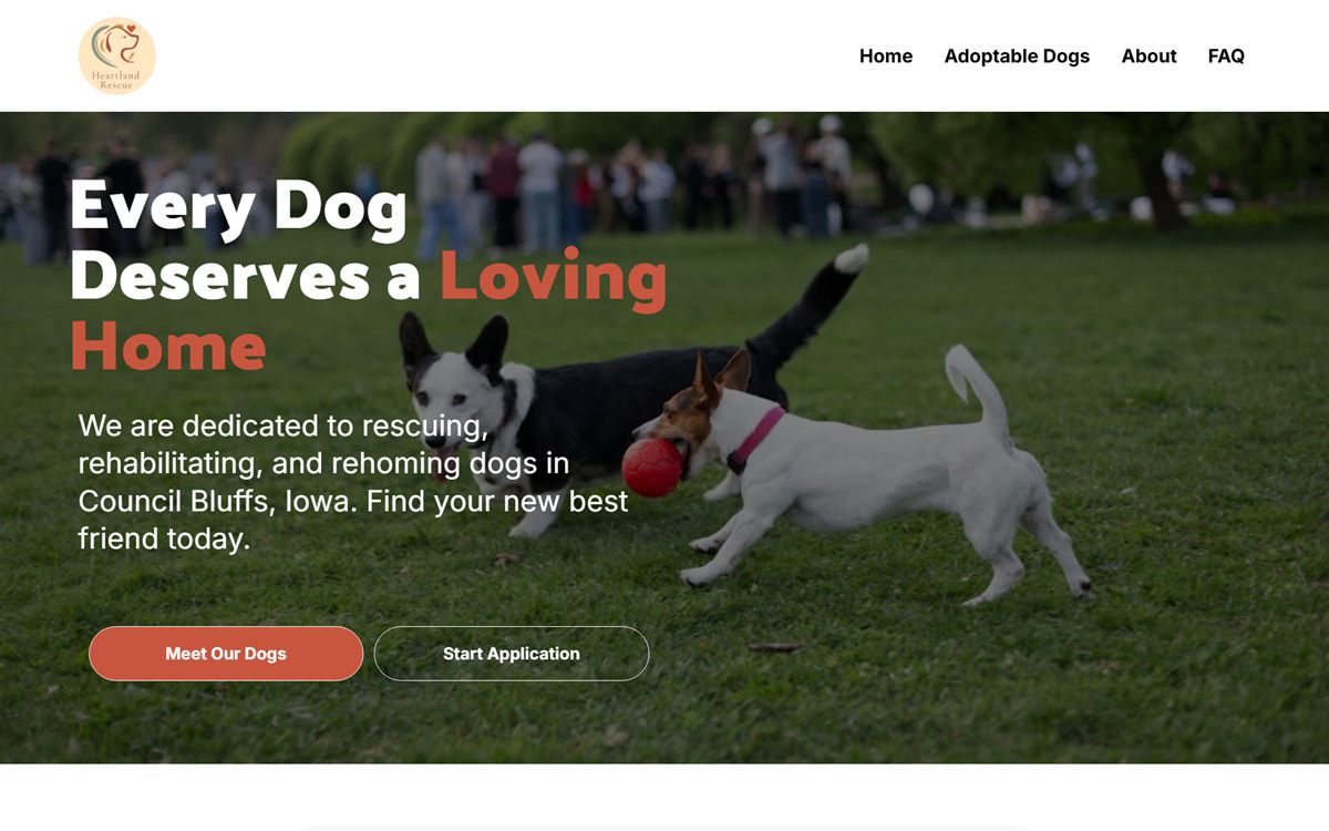 Heartland Rescue website home page