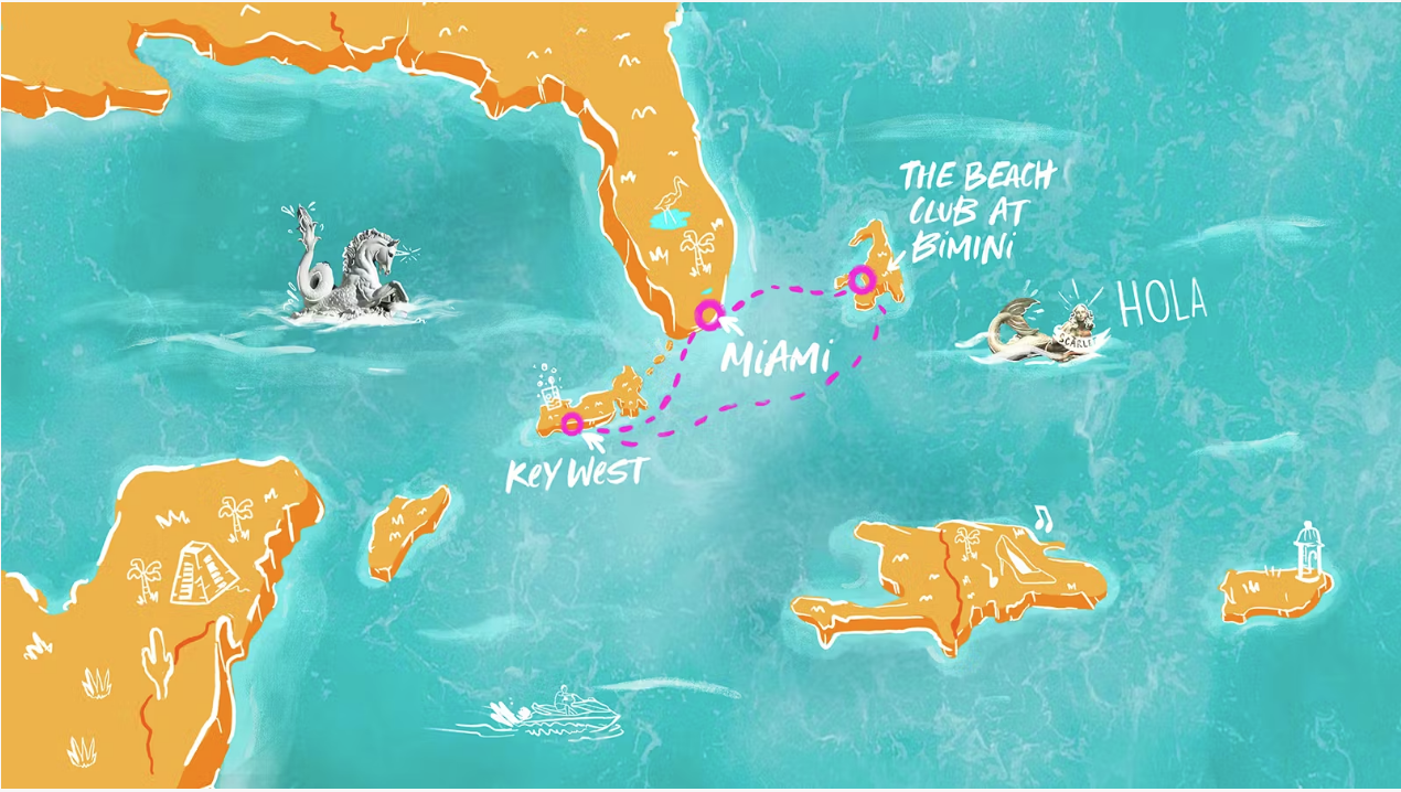 Virgin Voyages itinerary map