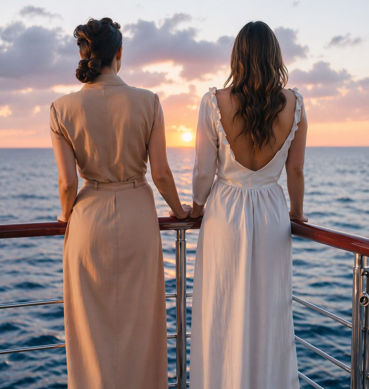 Luxury yacht lifestyle at sunset