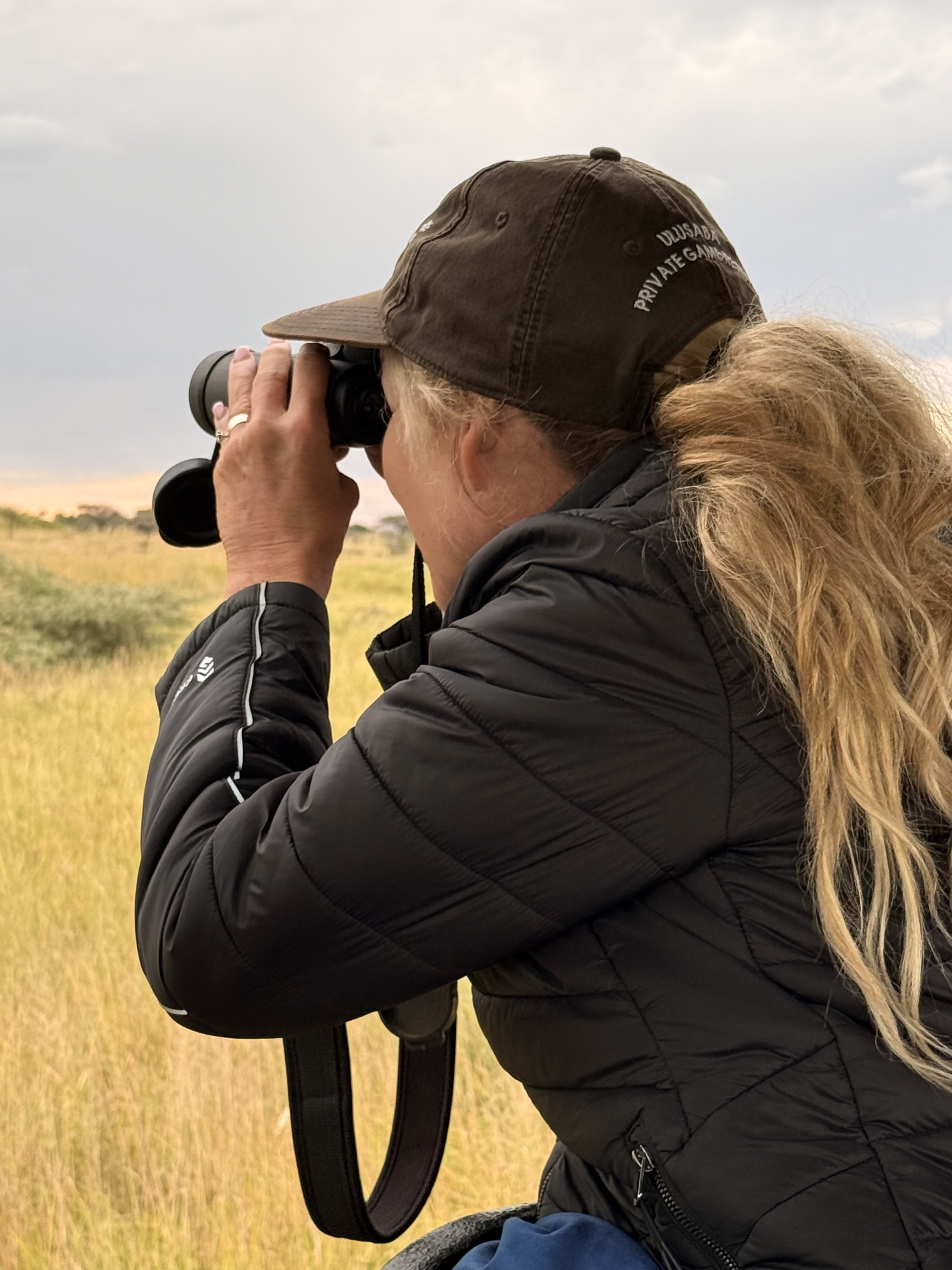 Angela Hughes on safari