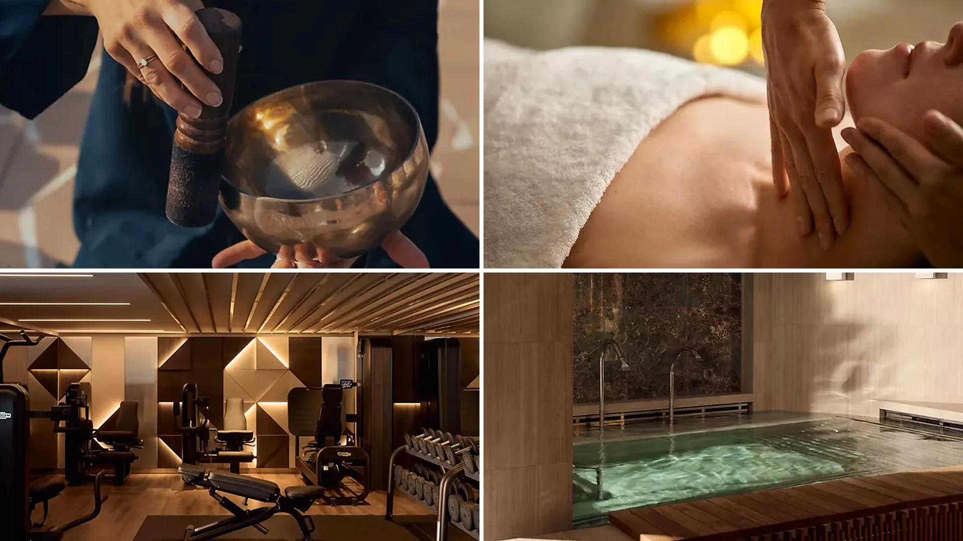 Luxury cruise wellness experiences including spa treatments, fitness and hydrotherapy