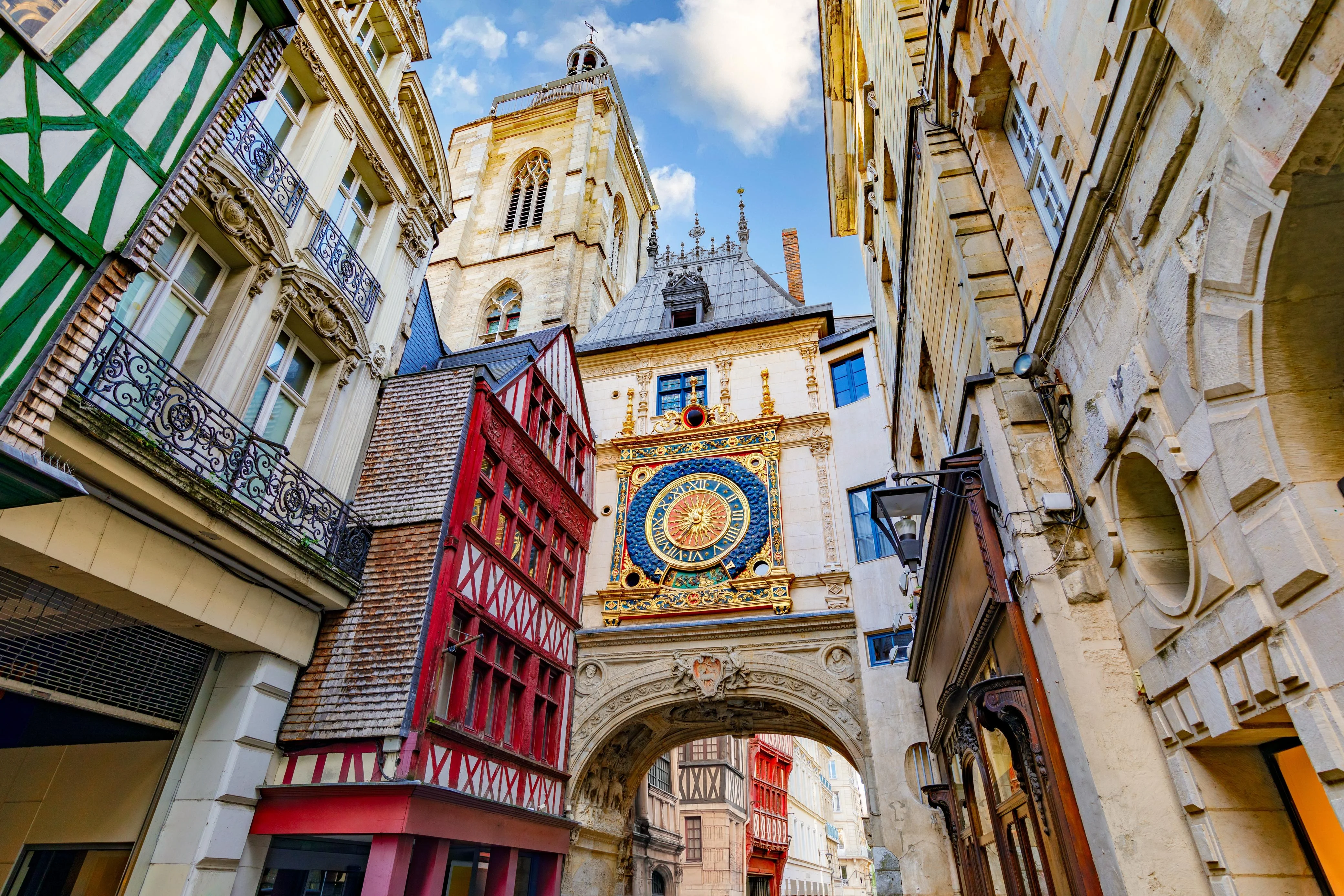 Historic medieval quarter of Rouen in Normandy