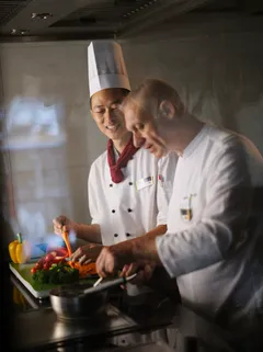 AmaWaterways chefs preparing a meal