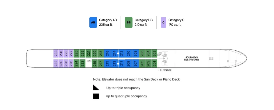 AmaVenita Cello Deck plan showing stateroom locations and ship layout
