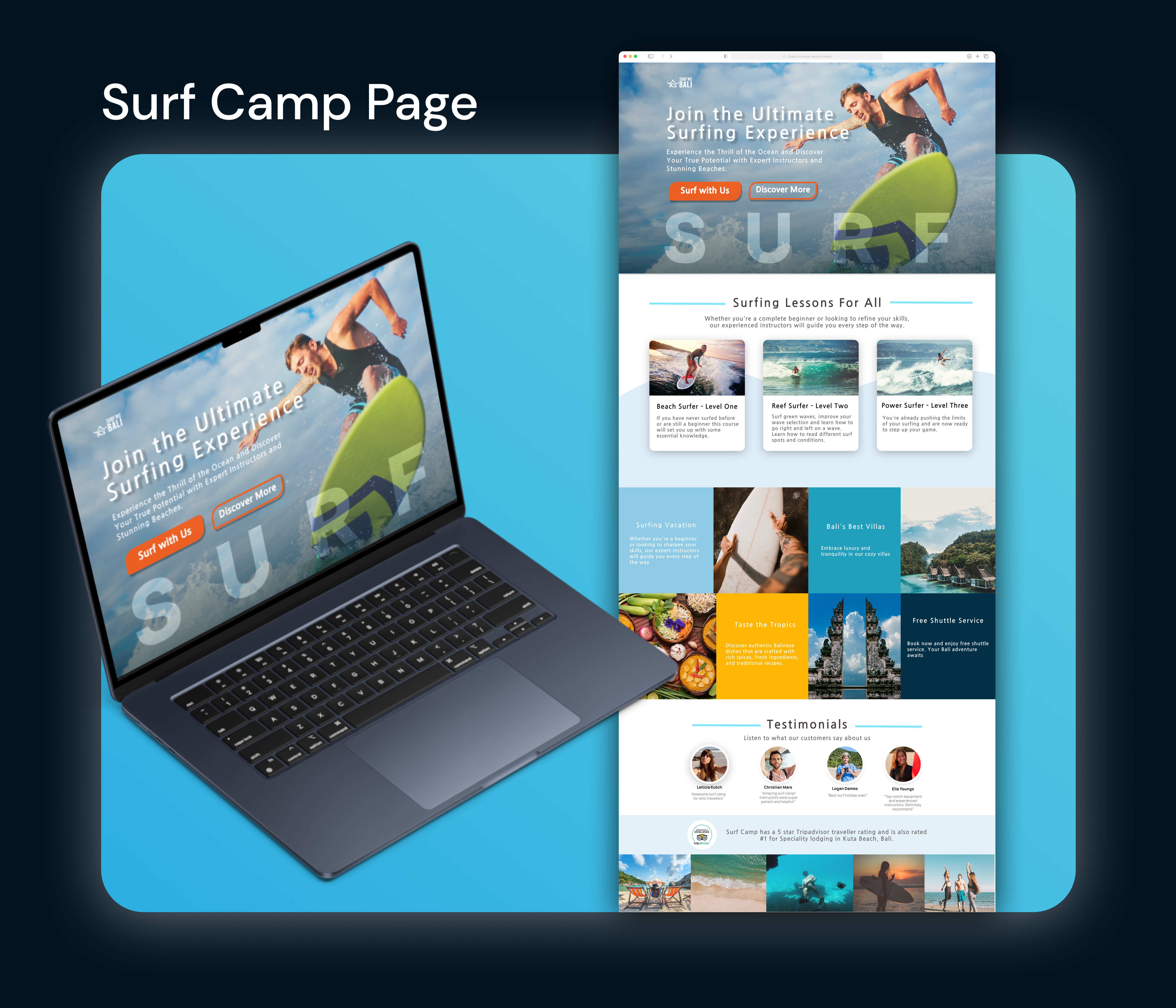 this is a surf camp and community websites for coaches.