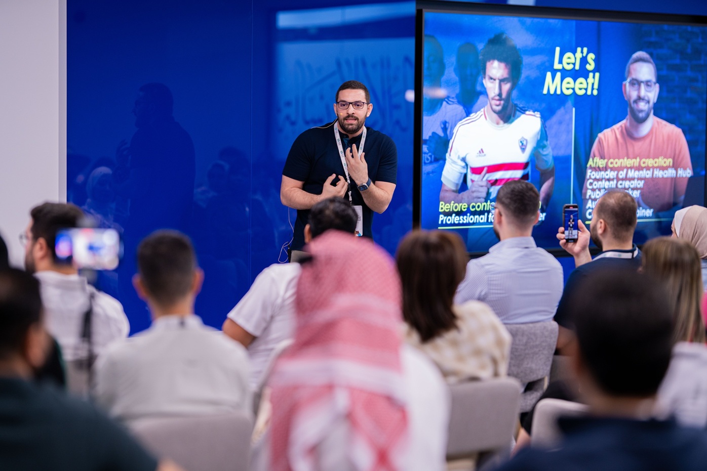 كريم إسماعيل أثناء محاضرة