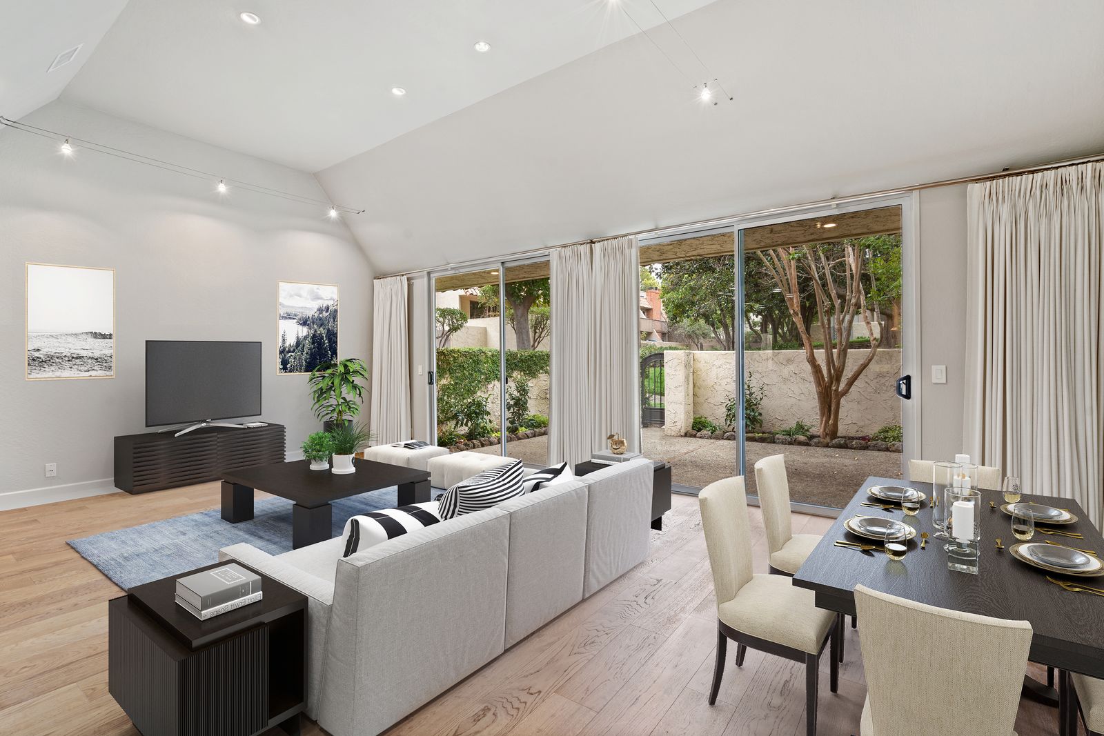 Room shown furnished with virtual staging
