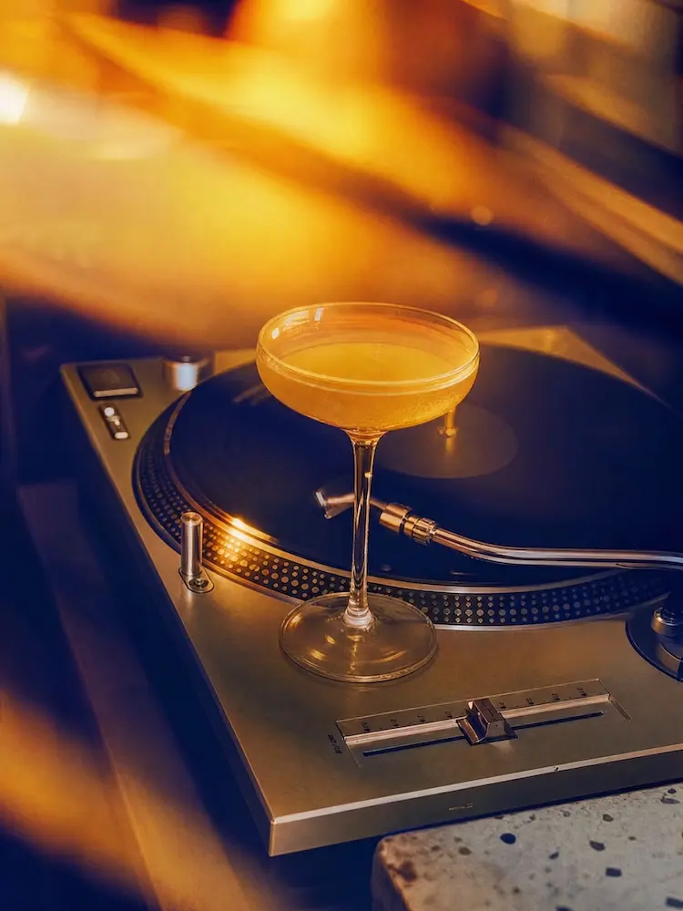 A turntable in warm light
