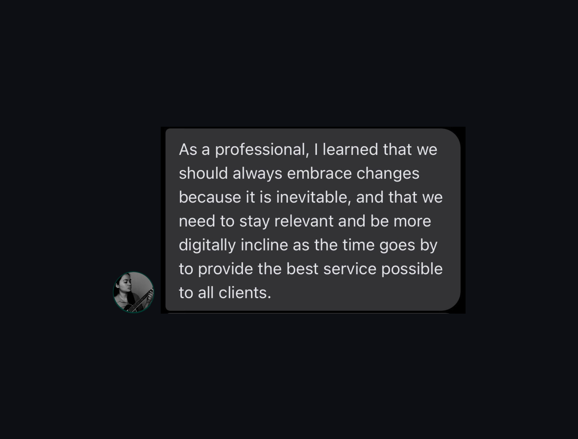 Workshop testimonial