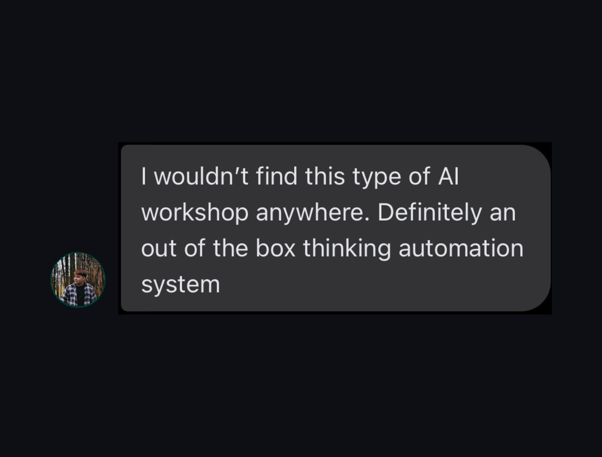 Workshop testimonial