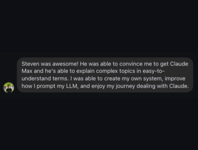 Message from a past workshop attendee