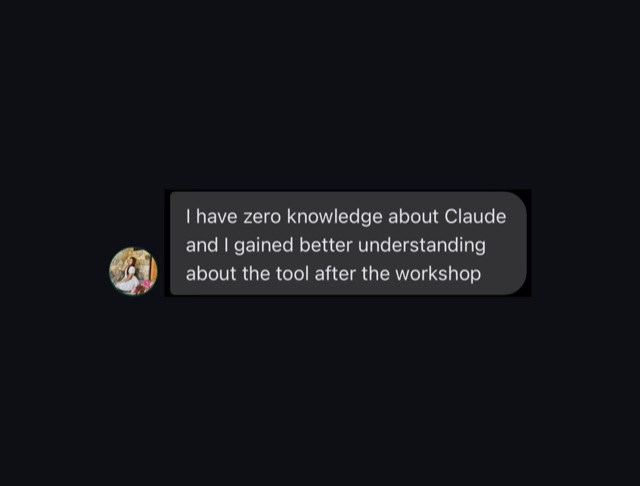 Message from a past workshop attendee