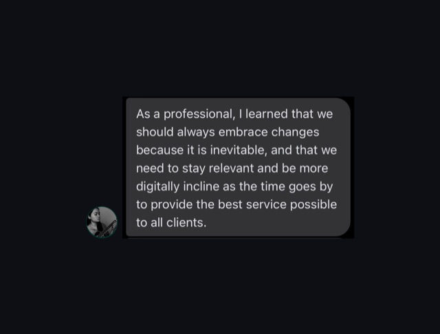 Message from a past workshop attendee