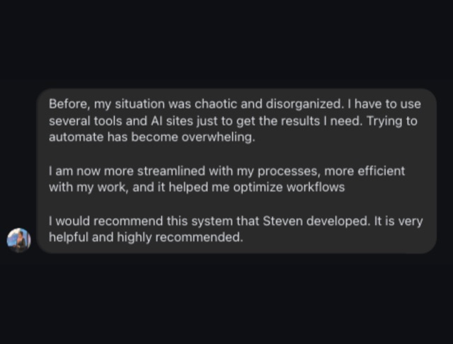 Message from a past workshop attendee