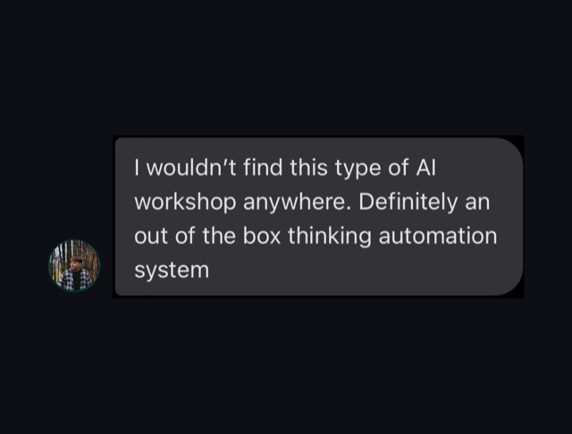 Message from a past workshop attendee