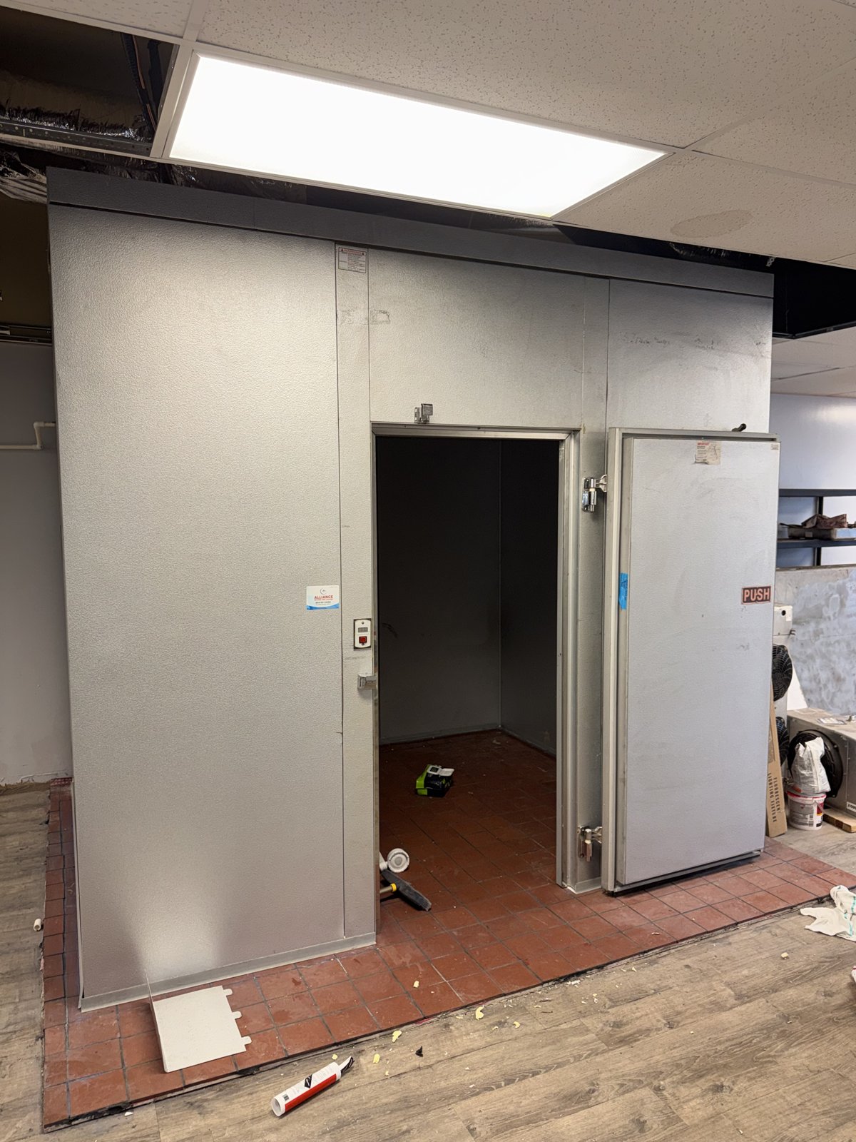 Walk-in cooler installed by Alliance Heating & Cooling
