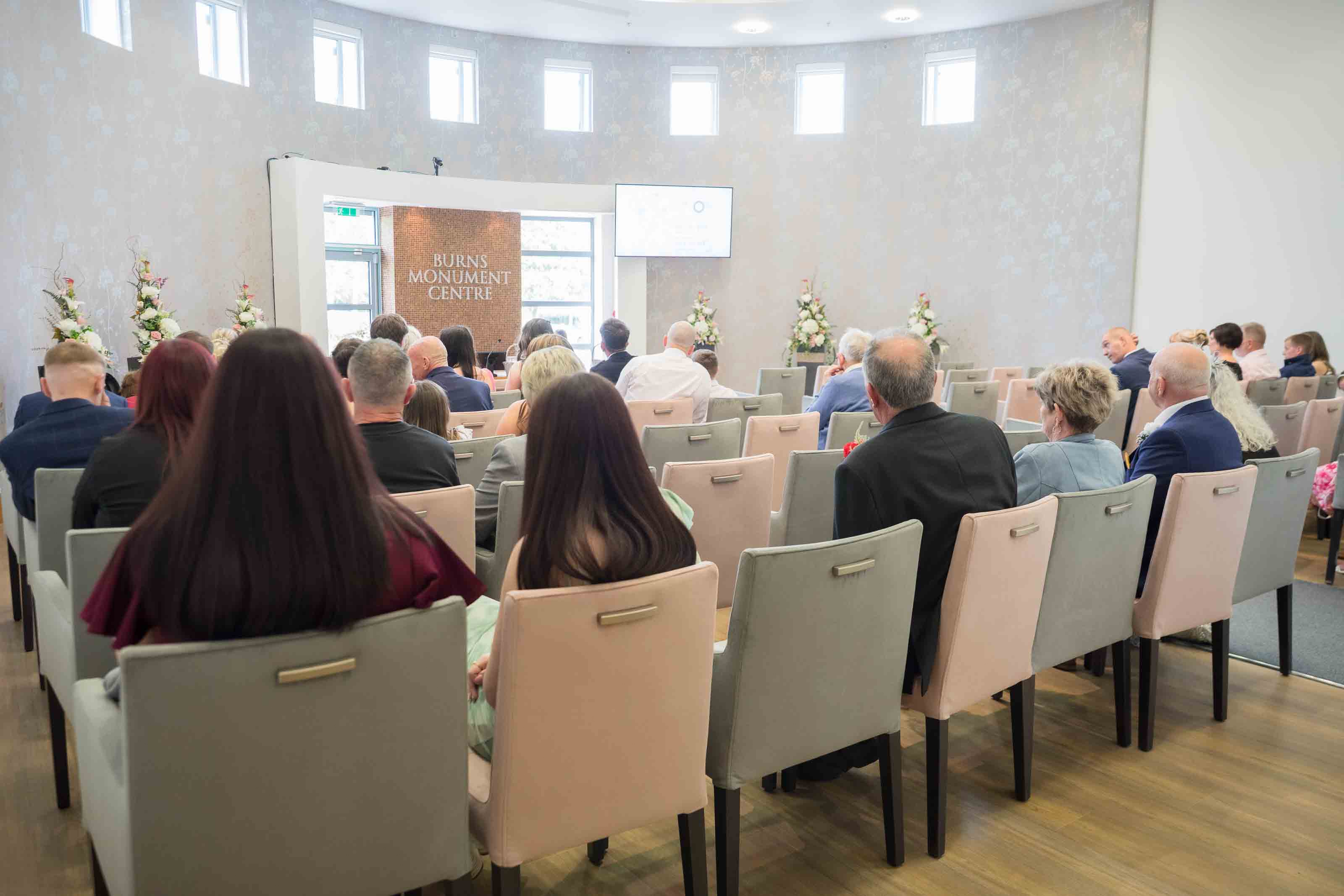Wedding ceremony at The Burns Monument Centre in Ayrshire