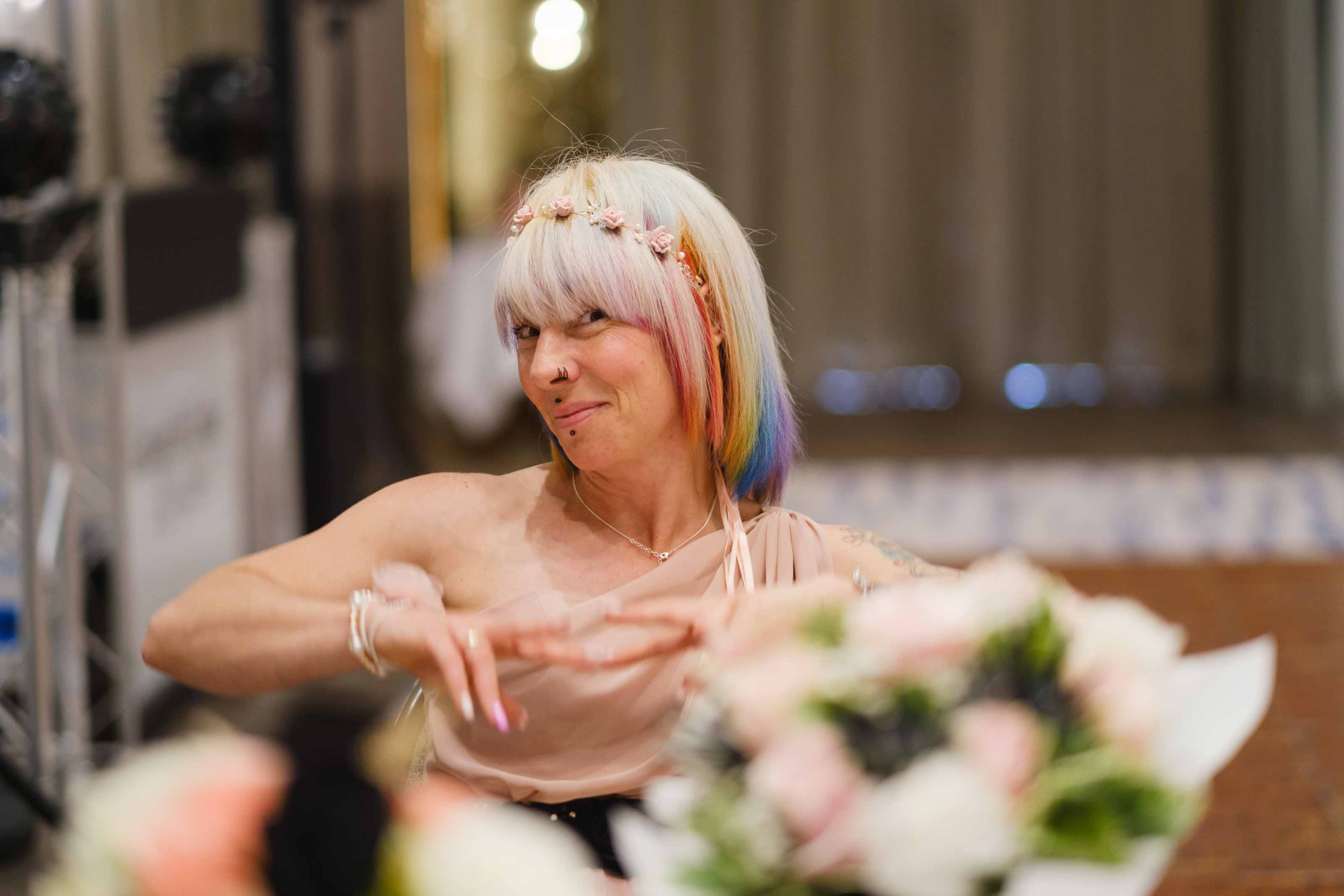 Guests celebrating at Dumfries Arms Hotel wedding