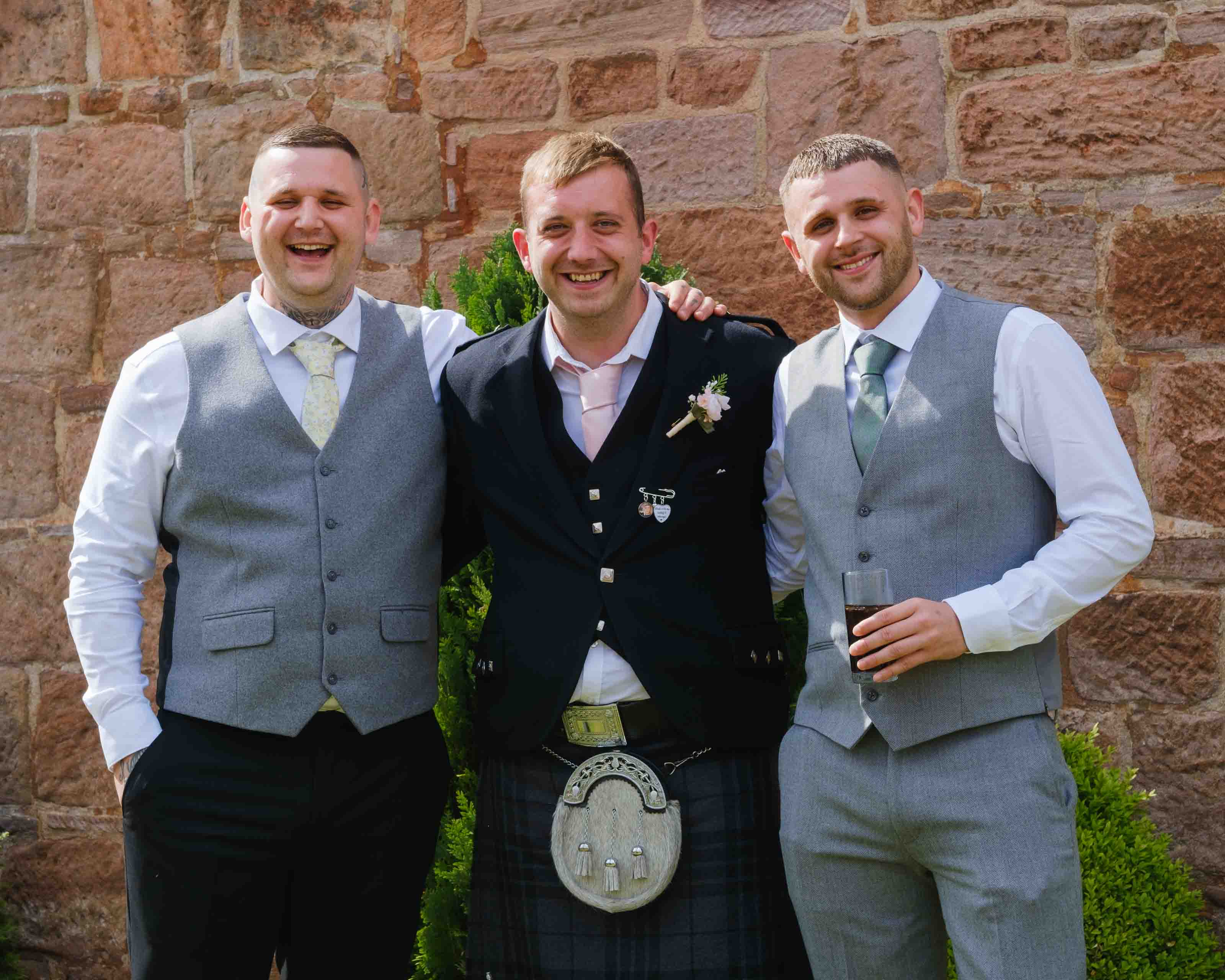 Guests celebrating at Dumfries Arms Hotel wedding