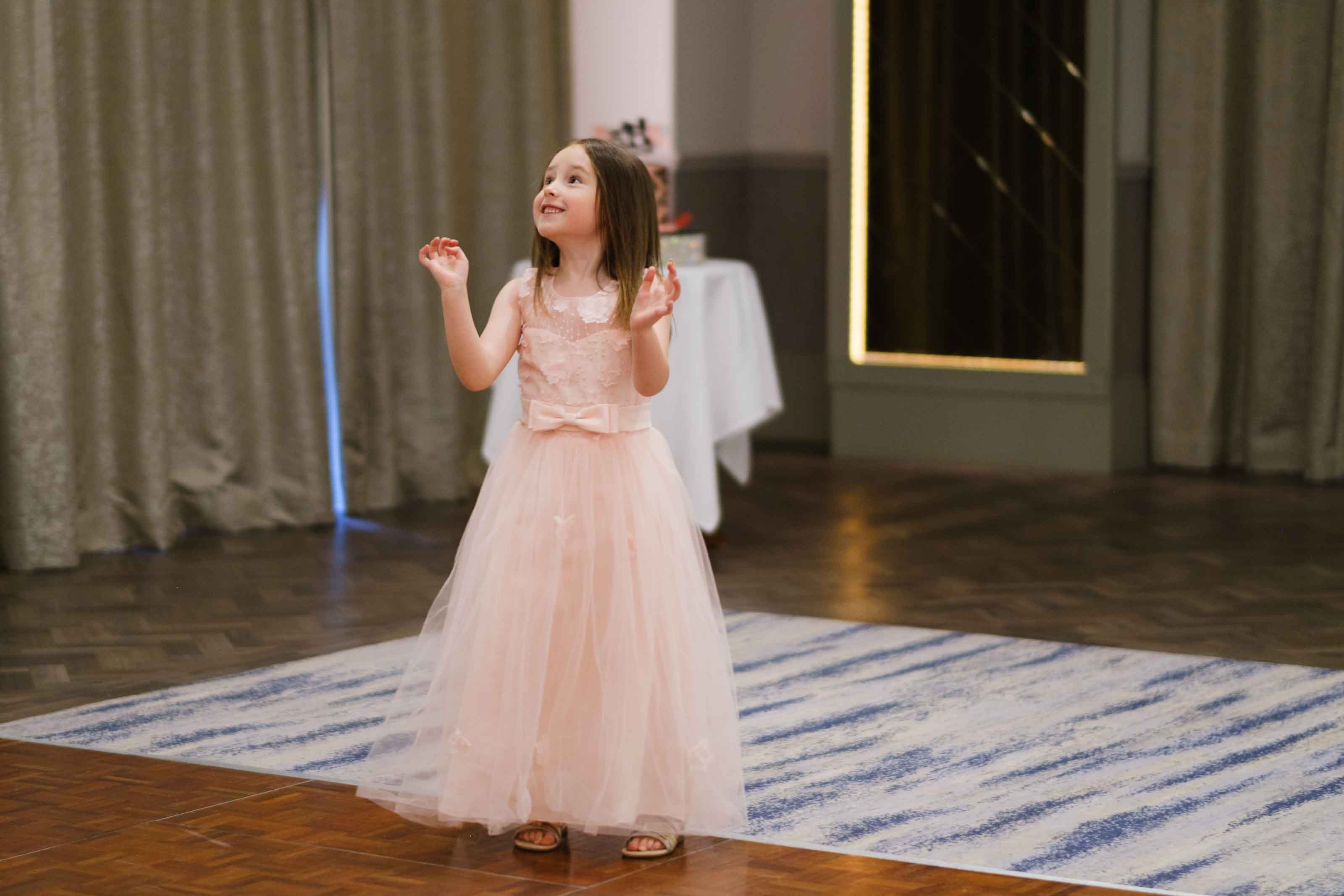 Documentary wedding photography of children playing, Ayrshire wedding reception