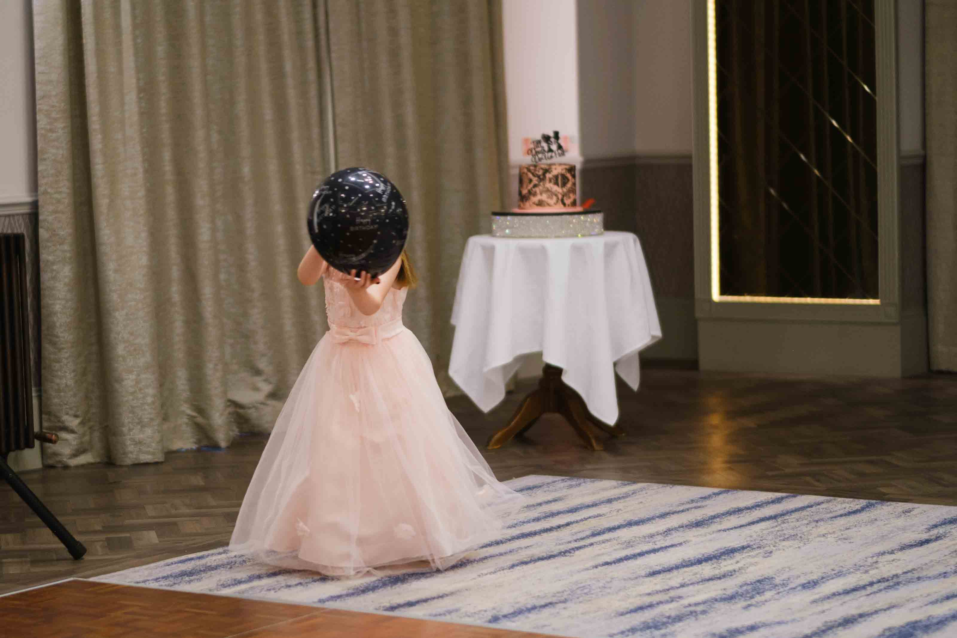 Documentary wedding photography of children playing, Ayrshire wedding reception