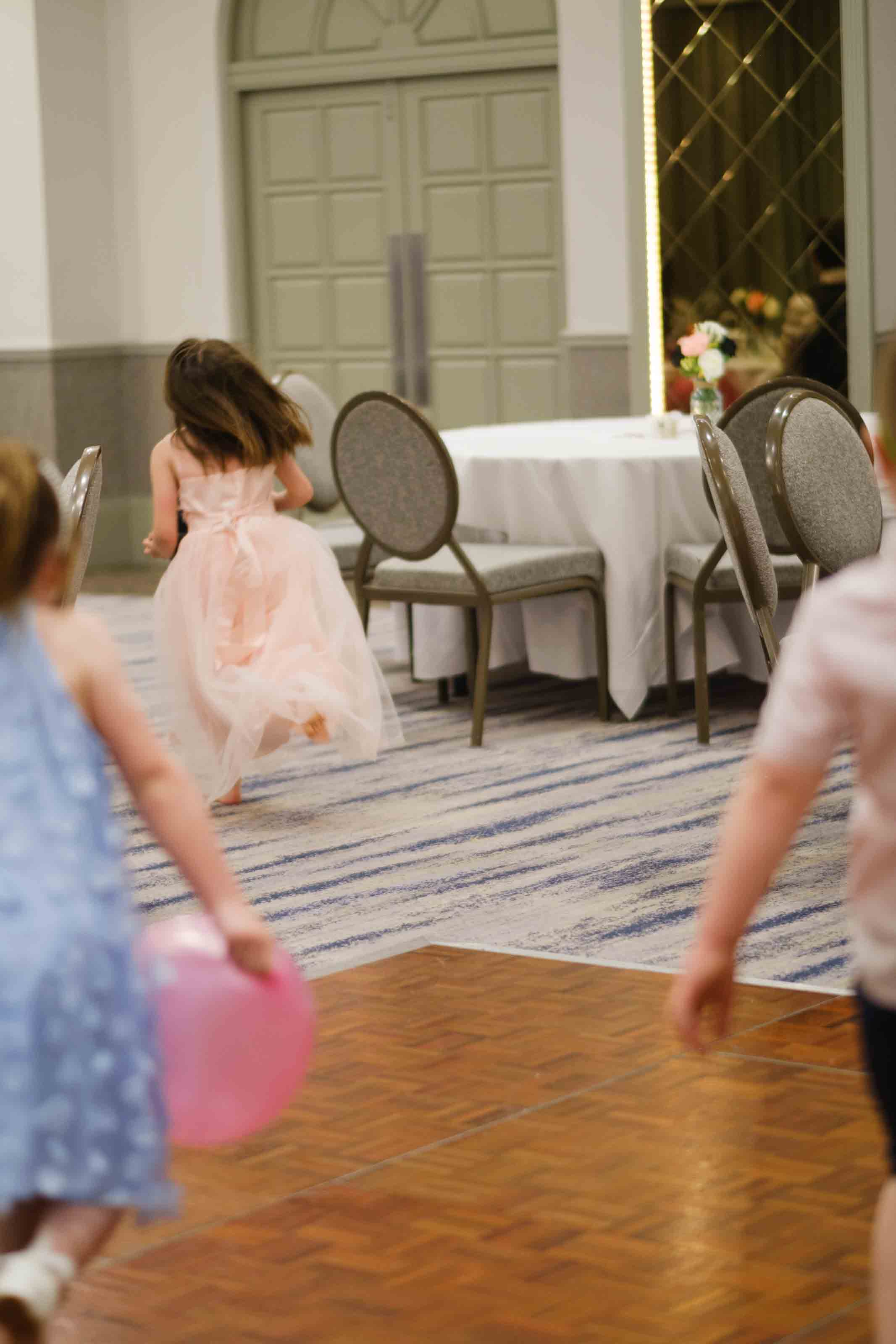 Kids playing at Dumfries Arms Hotel wedding reception