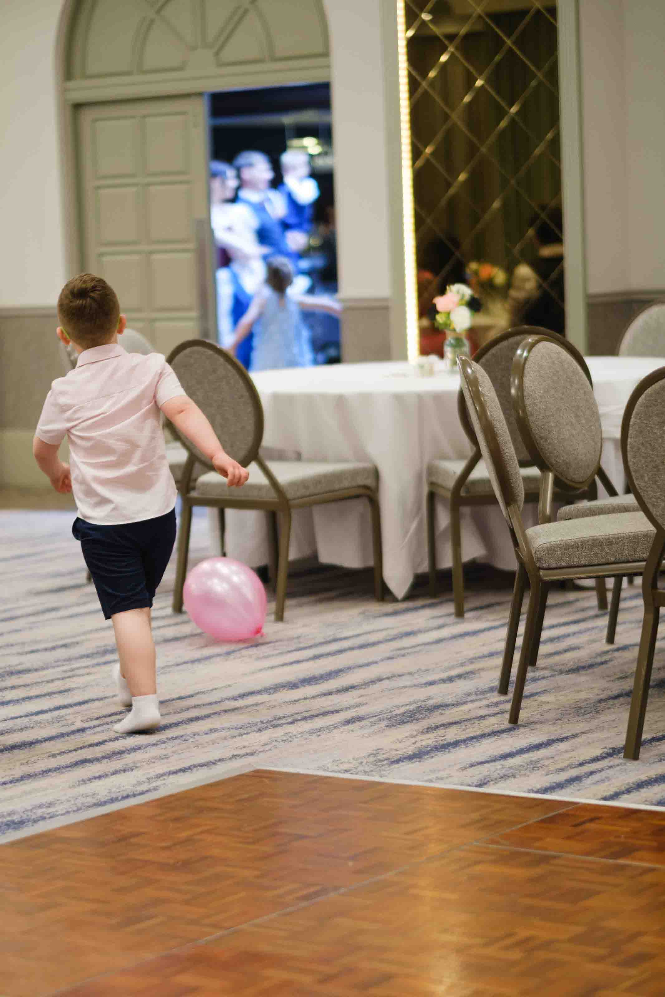 Kids playing at Dumfries Arms Hotel wedding reception