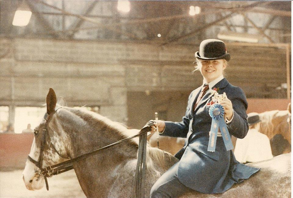 A young Jen Springer with her horse