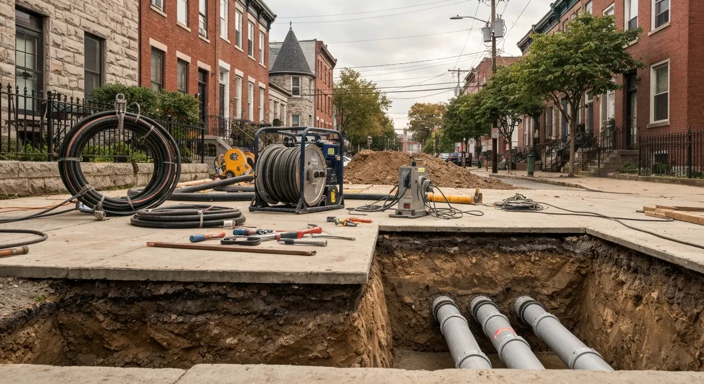 Drain repair work