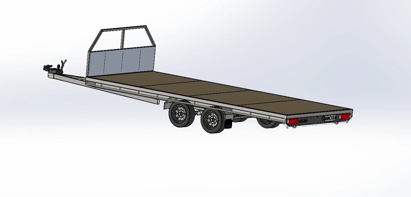 CAD render of a flatbed trailer