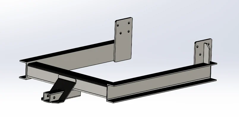 CAD render of a towbar