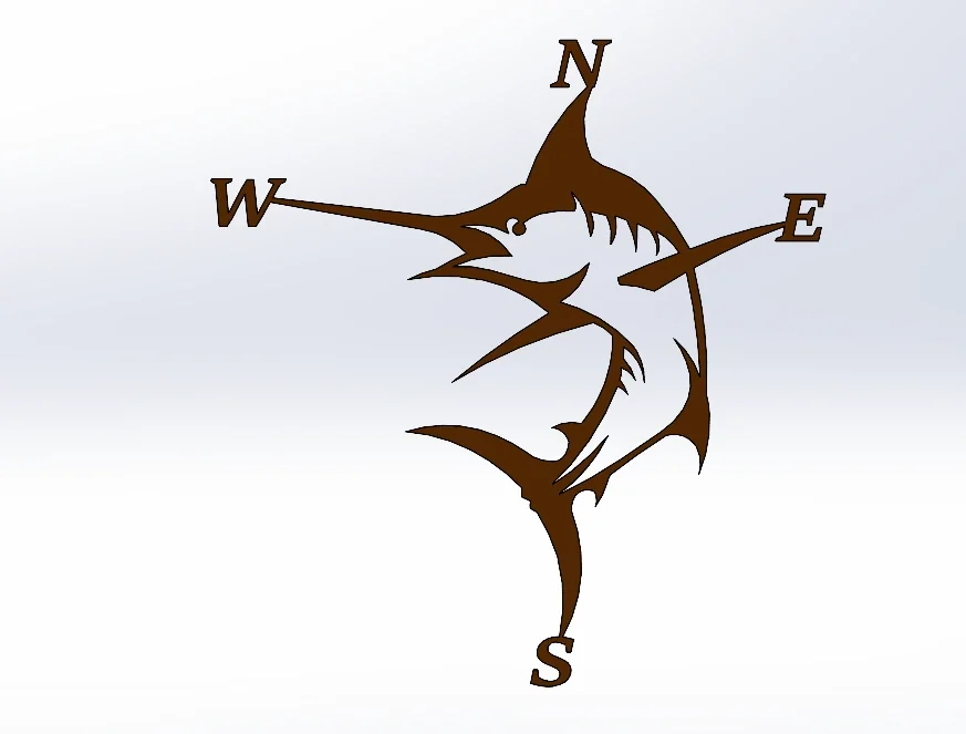 CAD render of a metal weather vane