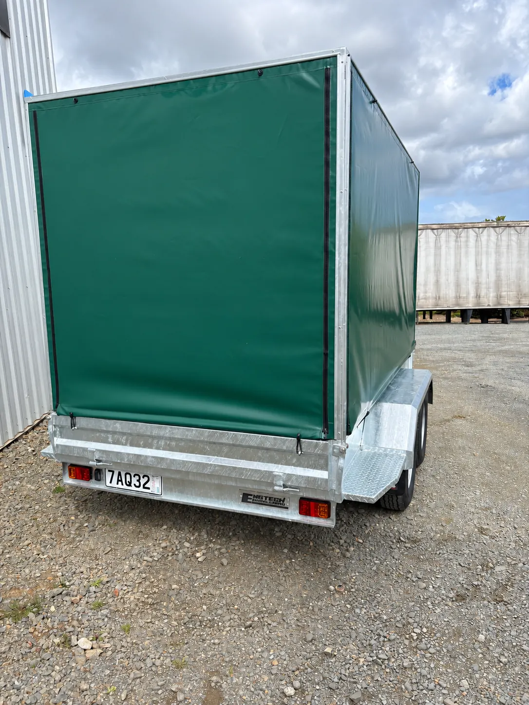 Enclosed trailer viewed from the side