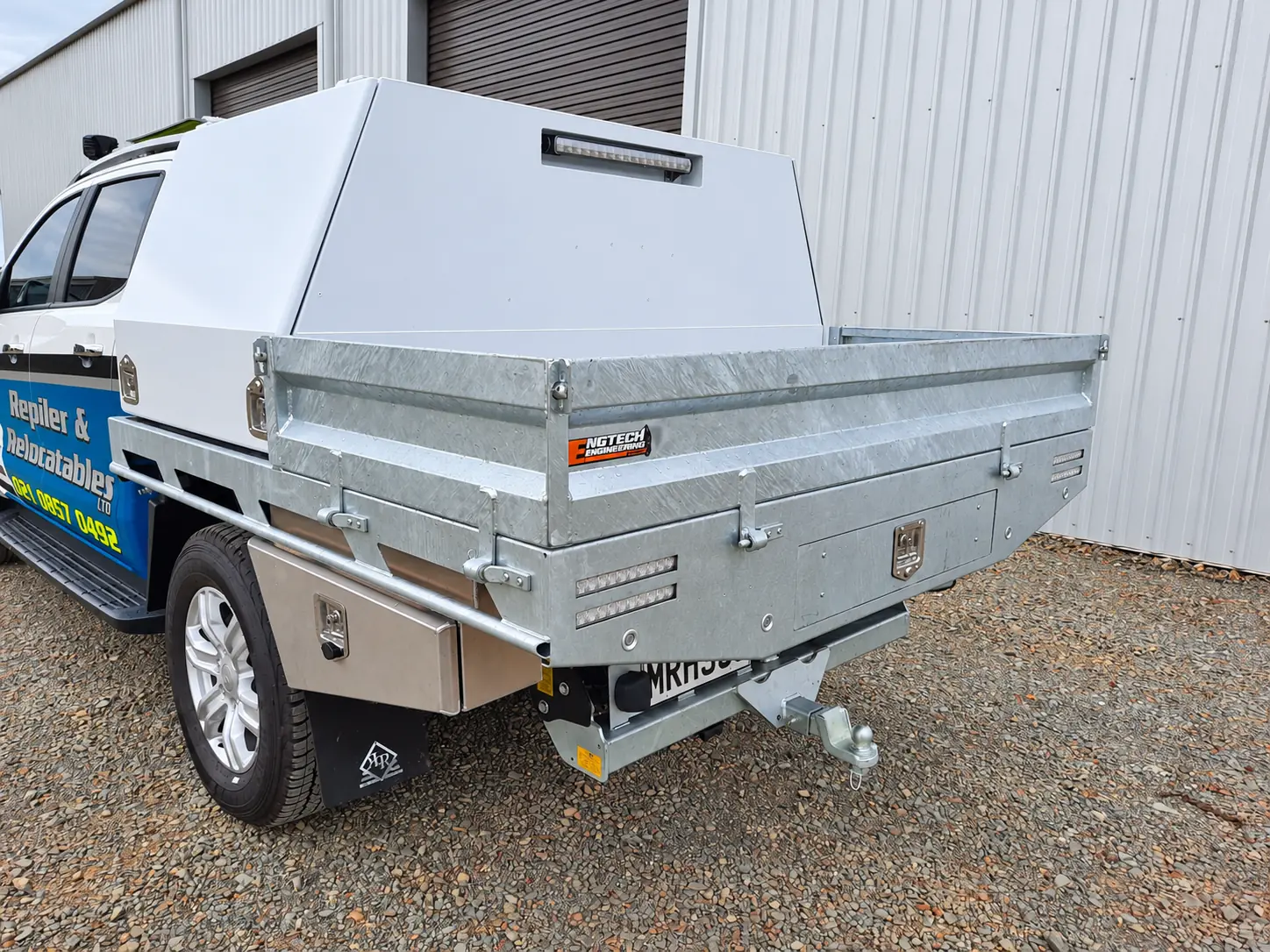 Ute storage body viewed from the rear