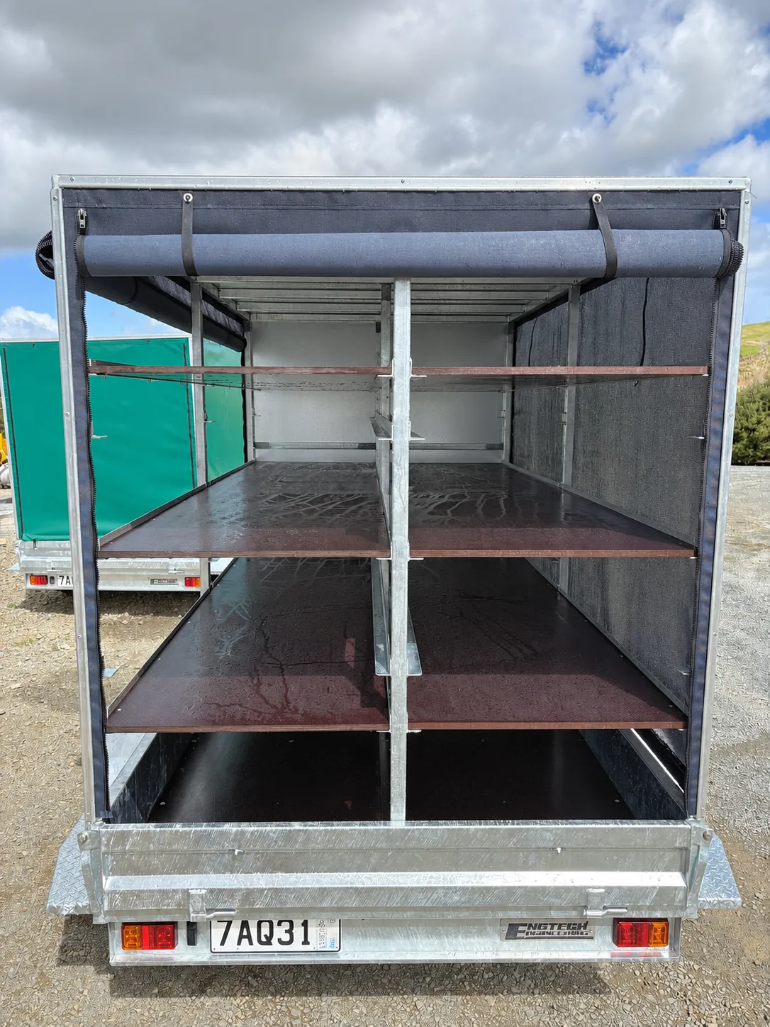 Enclosed trailer viewed from the rear