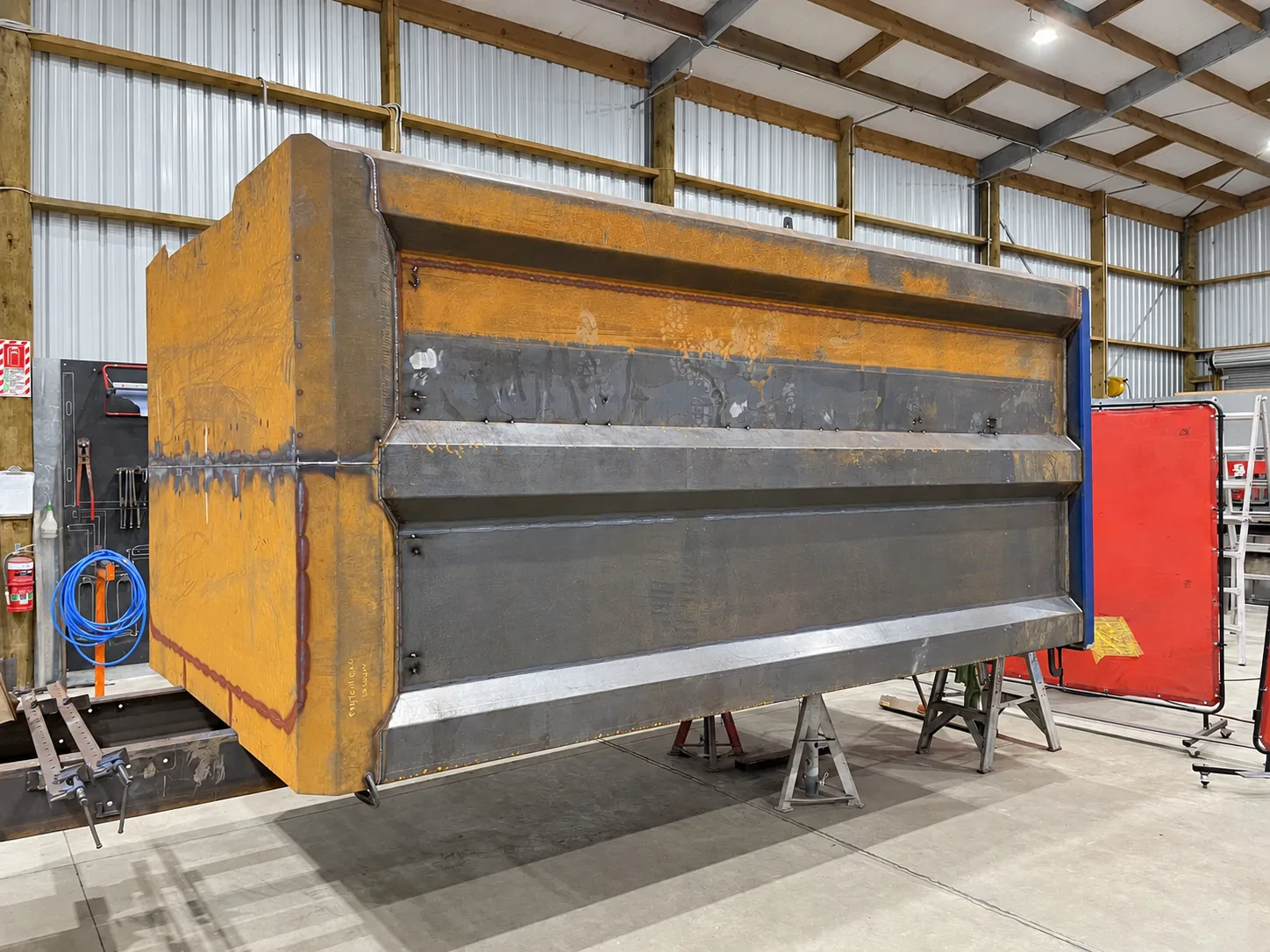 Large tipper body in the workshop