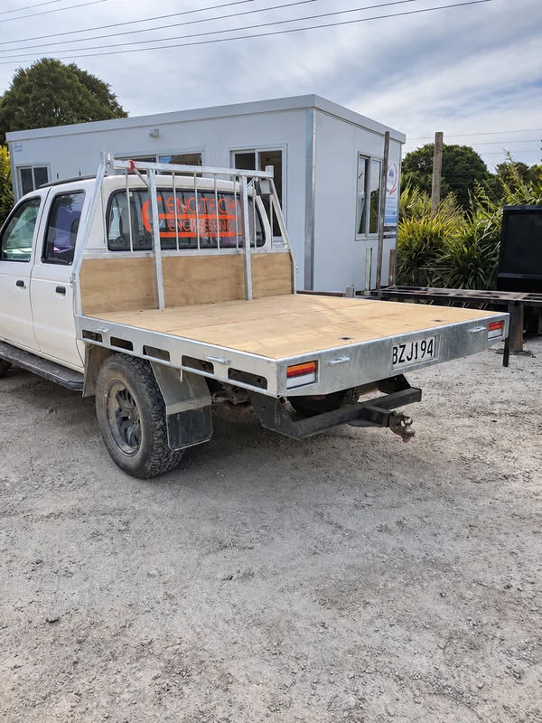 Flatbed truck parked outdoors